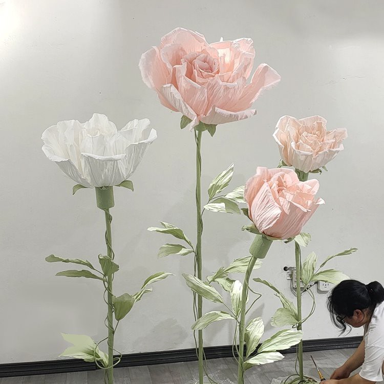 الیکٹرک بلومنگ گلاب آرائشی کاغذ کے پھول